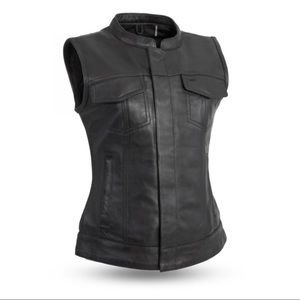 LUDLOW - WOMEN'S MOTORCYCLE GENUINE LEATHER VEST